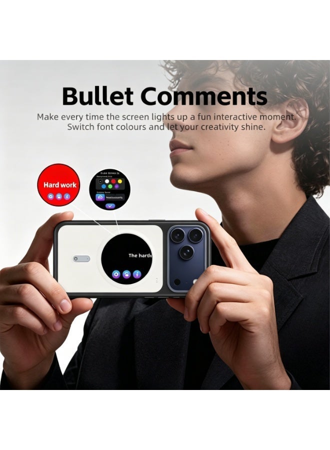 Black Smart Circular Display Magnetic Phone Case for iPhone 17 Pro Max, Custom Dynamic Wallpaper, MagSafe Wireless Charging Multi-Functional Interactive Shockproof Protective Cover - Image 4