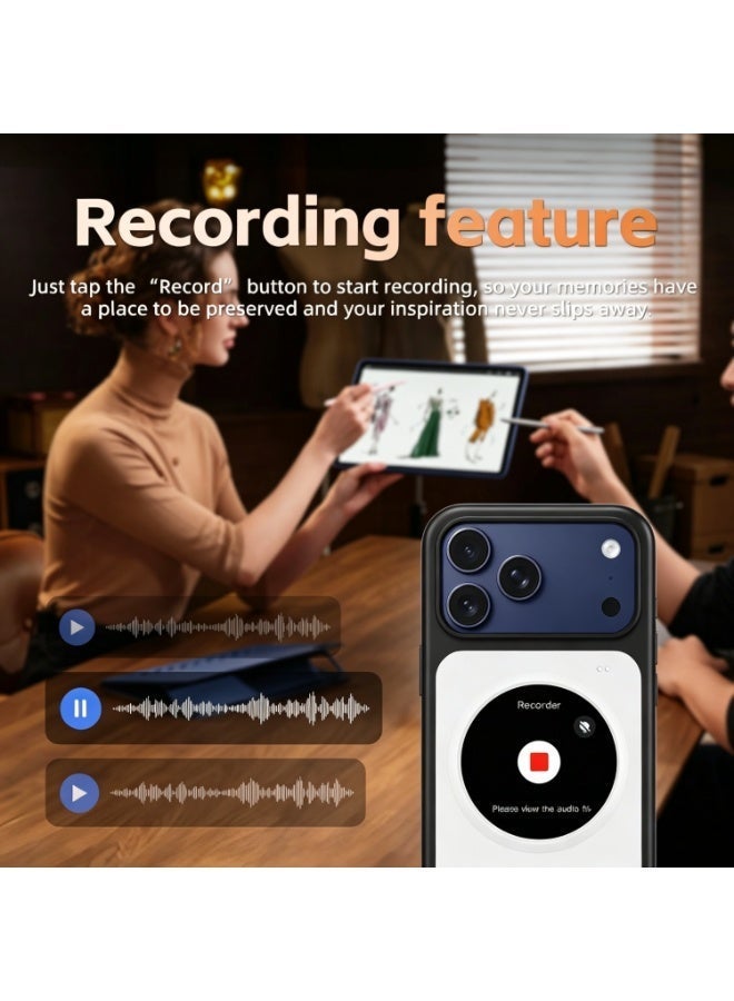 Black Smart Circular Display Magnetic Phone Case for iPhone 17 Pro Max, Custom Dynamic Wallpaper, MagSafe Wireless Charging Multi-Functional Interactive Shockproof Protective Cover - Image 3