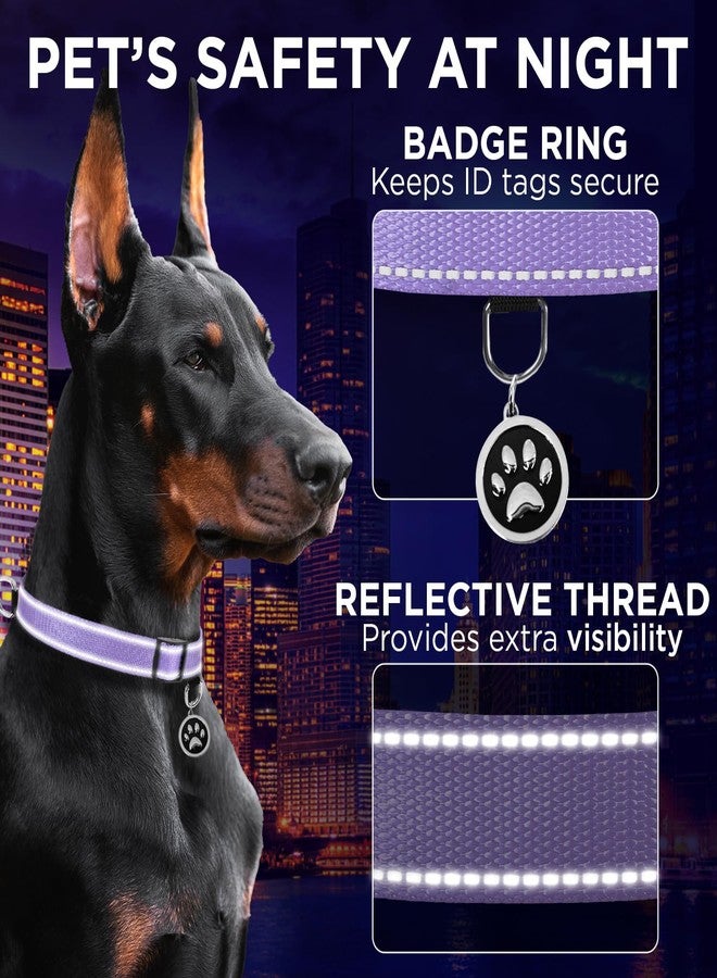 TECEUM Reflective Dog Collar - Lavender - XL - Basic Nylon Pet Collar - Quick Release Buckle - Fits Small, Medium and Large Dogs, Puppies, Cats - ESA & Service Dog Options - Image 4