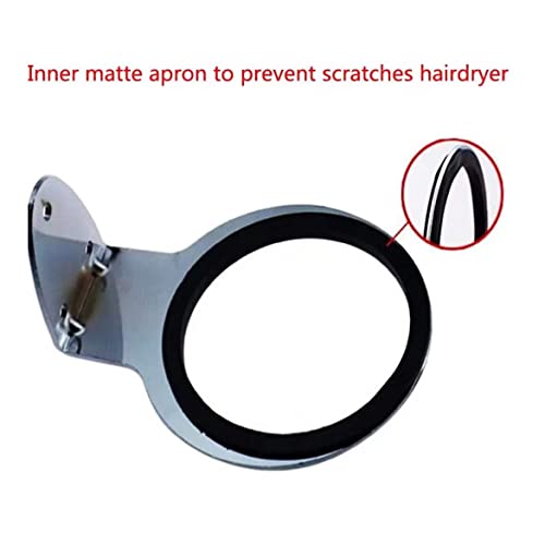 Oligitdi Stainless Steel Hair Dryer Wall Mount Holder Stand Bracket Wall Mount Hair Blow Dryer Hanging Rack, Hanging Stand, Hair Dryer Holder Bathroom Wall Storage, Shelf Organizer Stand Hooks Dryer Stand (Silver) - Image 5
