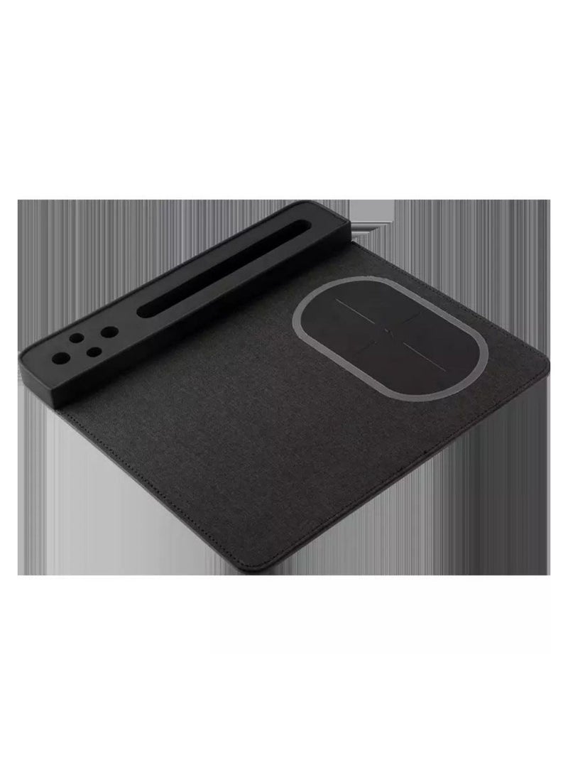 Hotselling high quality anti skid phone charge mouse pad novelty pu mouse pad with wireless charging pen holder - Image 4