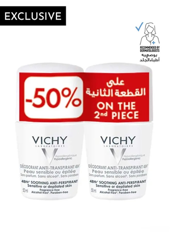 VICHY Buy 1 Soothing Anti-Perspirant Deodorant & Get 50% Off On The Second One Limited Time Offer 100ml - Image 1