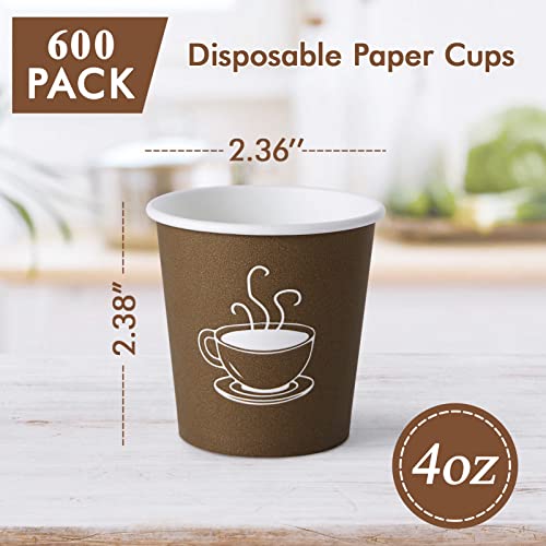 TV TOPVALUE 600 Pack 4 oz Paper Cups, Small Disposable Coffee Cups, Paper Espresso Cups, Hot/Cold Drinking Cups for Party, Picnic, Travel and Events - Image 2