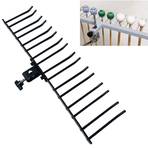 TUOREN Drum Mallets Mount Holder Mountable Multi Pair Marimba Timpani Mallets Organizer Hanging Rack for 38 to 716 Diameter Percussion Mounting Rod 8 Pairs Mallets - Image 1