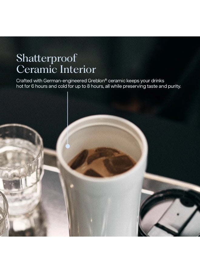 STTOKE Ceramic Insulated Leakproof Tumbler Bottle - 350ml/12oz | Commuter Cup Classic Series (Magnetic Blue) - Image 2