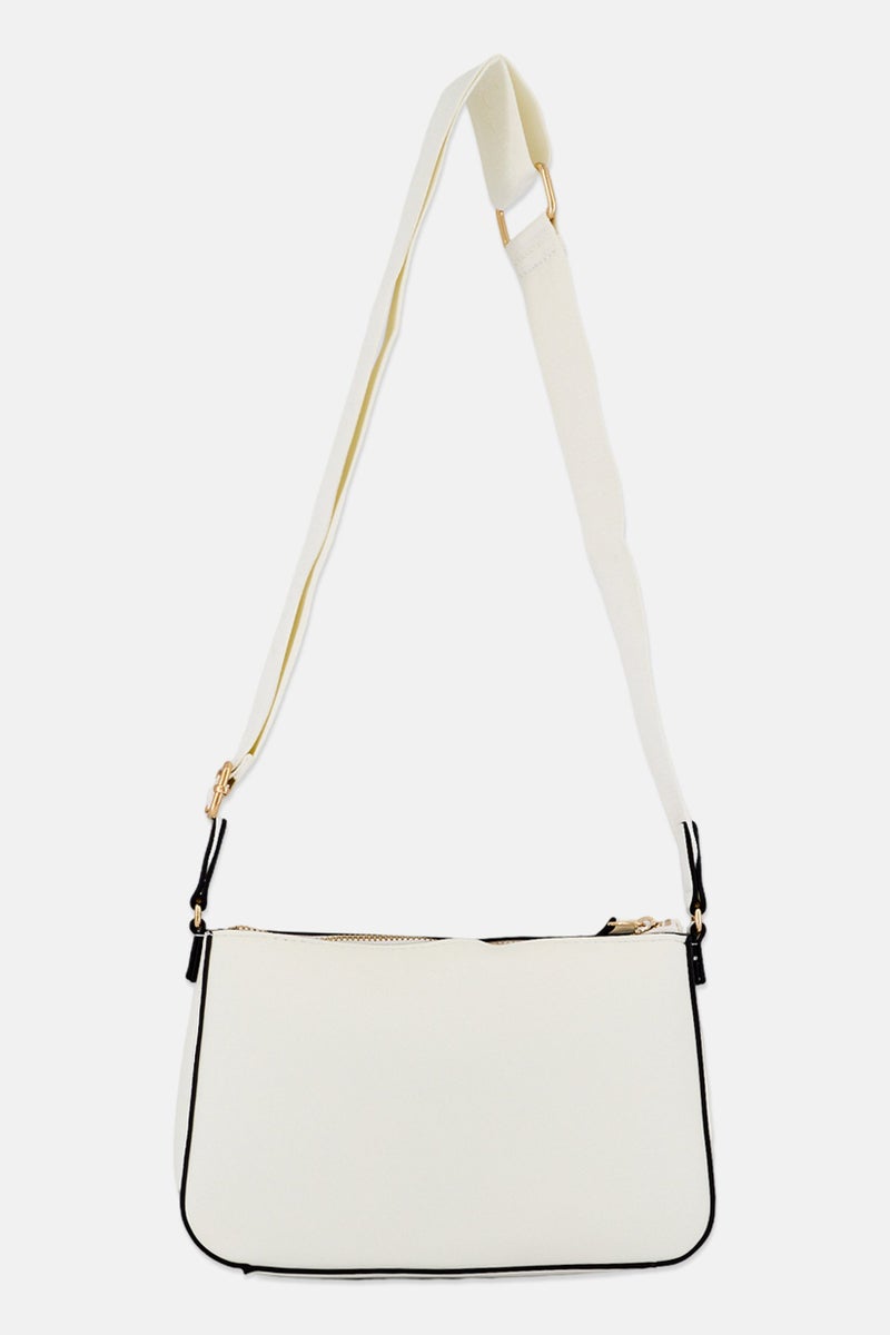 GUESS Women Brand Logo Cross Body Bag With Purse, Cream - Image 3