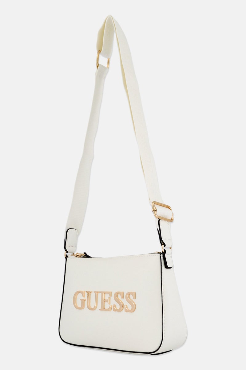 GUESS Women Brand Logo Cross Body Bag With Purse, Cream - Image 2