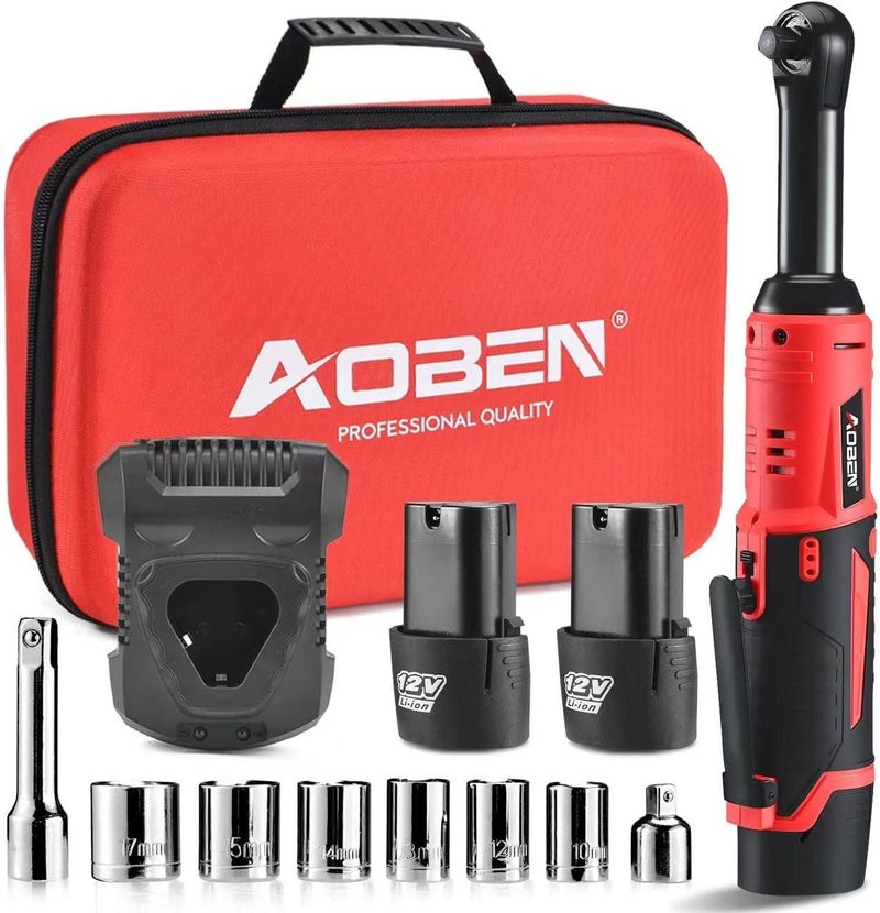 AOBEN طقم مفتاح ربط كهربائي لاسلكي 3/8" 40 قدم-رطل مع سرعة متغيرة وبطاريات ليثيوم - Image 1