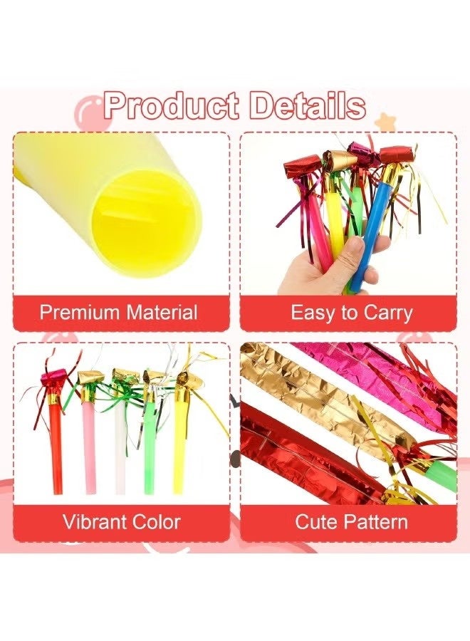 JS 100 Pcs Party Blowers, Party Colorful Blowers for Kids, Party Blowouts, Party Noise Makers Horns, Colorful Birthday Blowers, Noisemakers Blow Horns Party Whistles Favors for Birthday, New Years Events (Random Colors) - Image 4