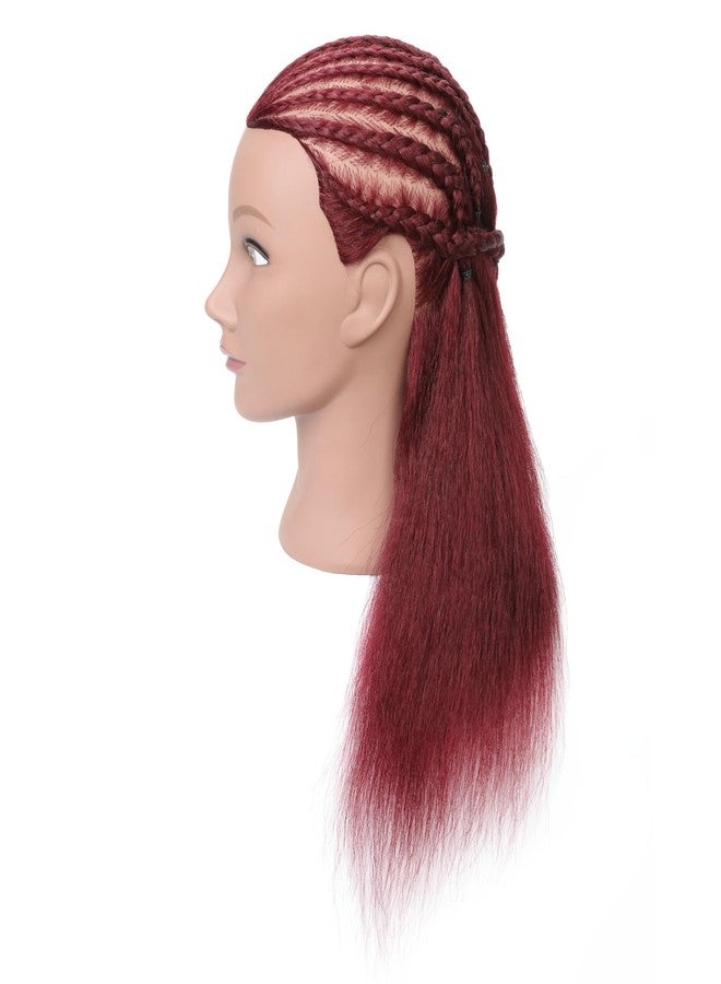 LECIPO 100% Real Human Hair Mannequin Head with Stand Manikin Cosmetology Doll Training Head for Hairdresser Practice Braiding Styling Curling Cutting Display - Image 3