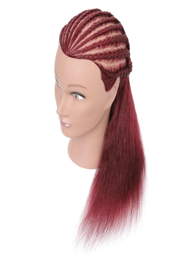 LECIPO 100% Real Human Hair Mannequin Head with Stand Manikin Cosmetology Doll Training Head for Hairdresser Practice Braiding Styling Curling Cutting Display - Image 4