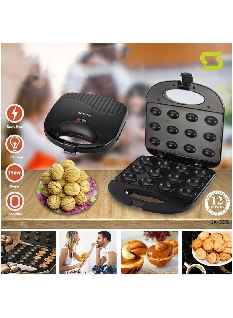 sokany Electric Nut Maker 12 pieces 750 watts Non Stick Breakfast Maker  - Image 1