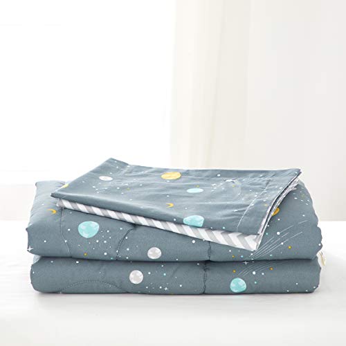 Uozzi Bedding Boys Space Planet Toddler Bedding Set Gray-Green Includes Adorable Quilted Comforter, Fitted Sheet, Top Sheet, and Pillow Case for Boys Bed - Image 3