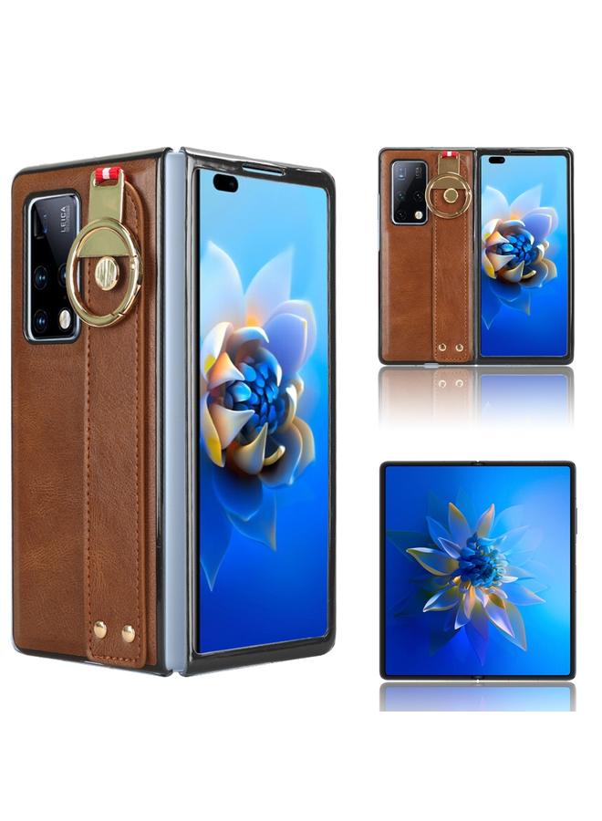 زبون جراب خلفي من الجلد لهاتف Huawei Mate X2 مع سوار المعصم - Image 1