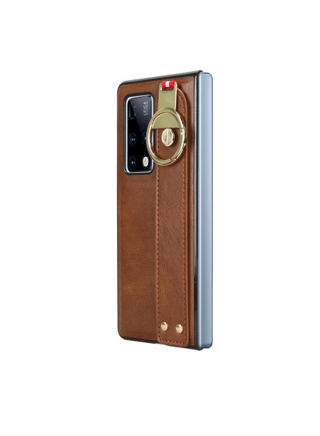 زبون جراب خلفي من الجلد لهاتف Huawei Mate X2 مع سوار المعصم - Image 2
