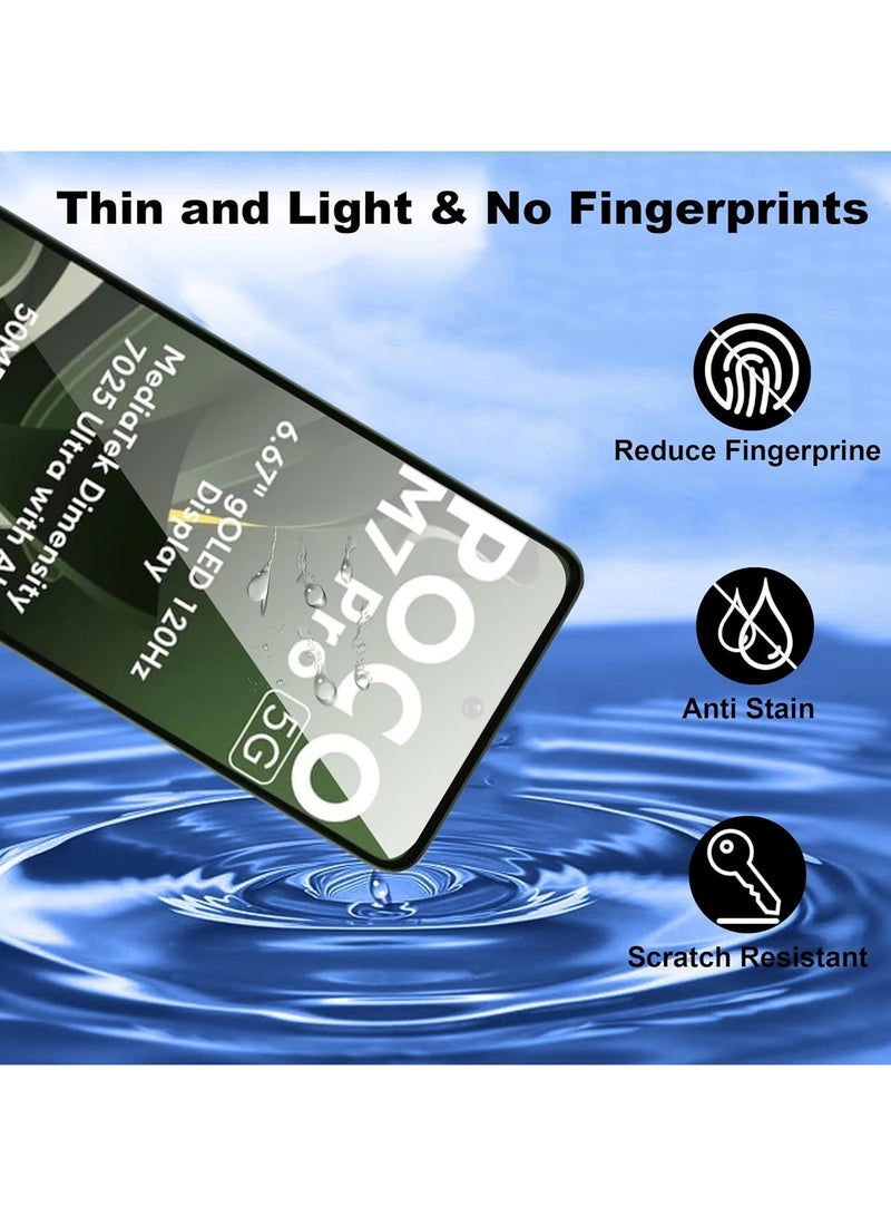 2 Pack Screen Protector for Xiaomi Poco M7 Pro 5G, 9H Hardness Anti-Scratch Tempered Glass flim, Case Friendly, Anti-Fingerprint,Anti-Scratch - Image 5