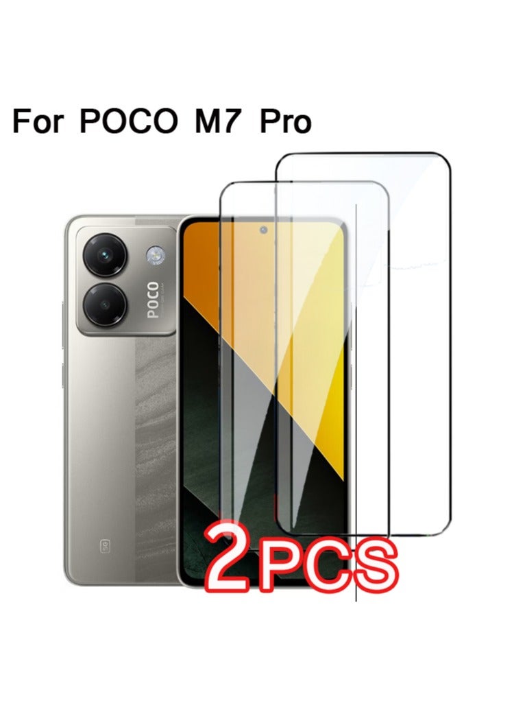2 Pack Screen Protector for Xiaomi Poco M7 Pro 5G, 9H Hardness Anti-Scratch Tempered Glass flim, Case Friendly, Anti-Fingerprint,Anti-Scratch - Image 1