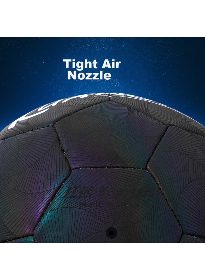 Kuangmi Reflective Soccer Ball, Size 5, For Middle School Students' Exams, Youth Training And Compeion, Birthday Gift Ball For Boys And Girls - Image 3