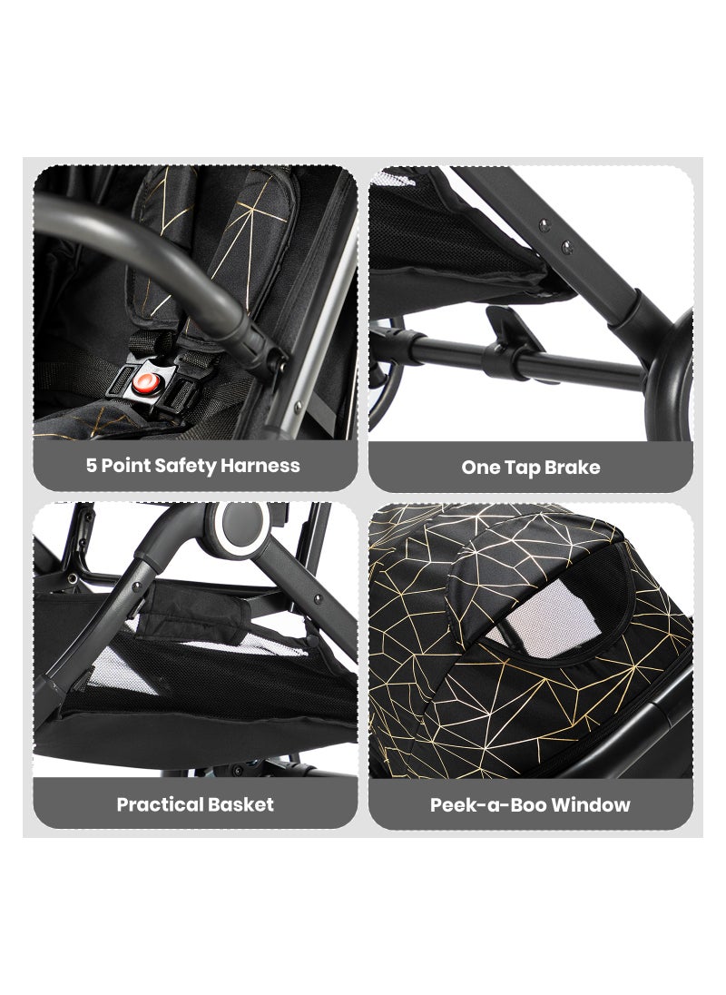 Travel Zen Stroller With Coffee Cup Holder - Black Gold - pzsku/Z7B8D1FEDB1D2A9F6C7B2Z/45/_/1699616786/0f20be74-7c34-4d4b-a47d-e92564497385