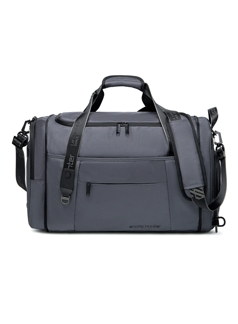 أركتيك هانتر Foldable Duffel Bag Water Resistant Travel Bag with Shoe Compartment with Detachable Shoulder Straps for Men and Women LX0021 Grey