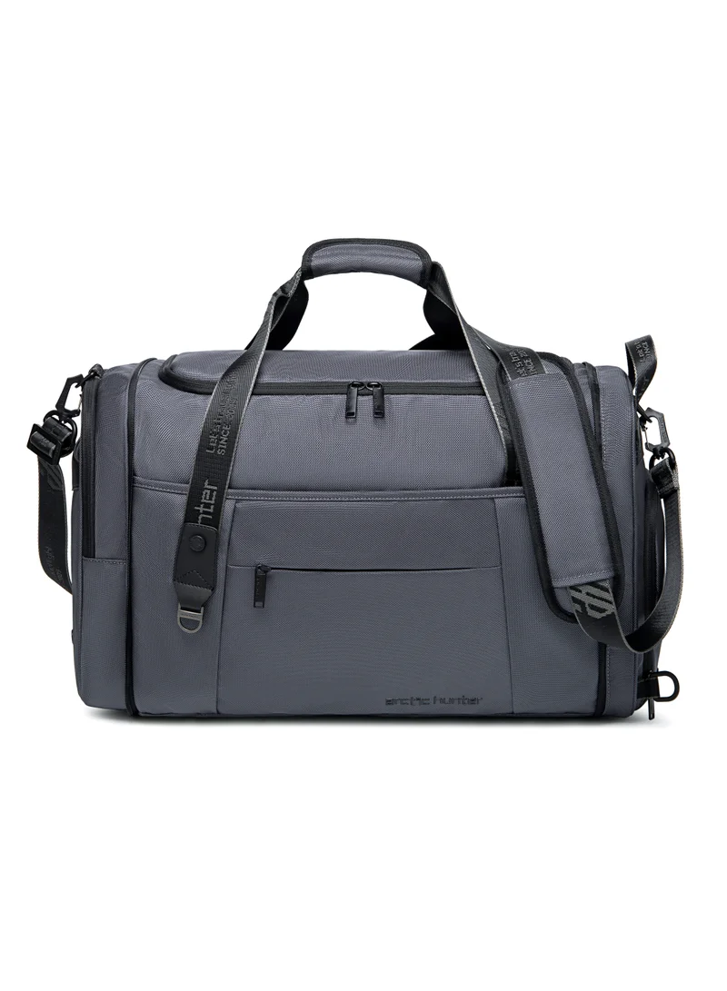 أركتيك هانتر Foldable Duffel Bag Water Resistant Travel Bag with Shoe Compartment with Detachable Shoulder Straps for Men and Women LX0021 Grey