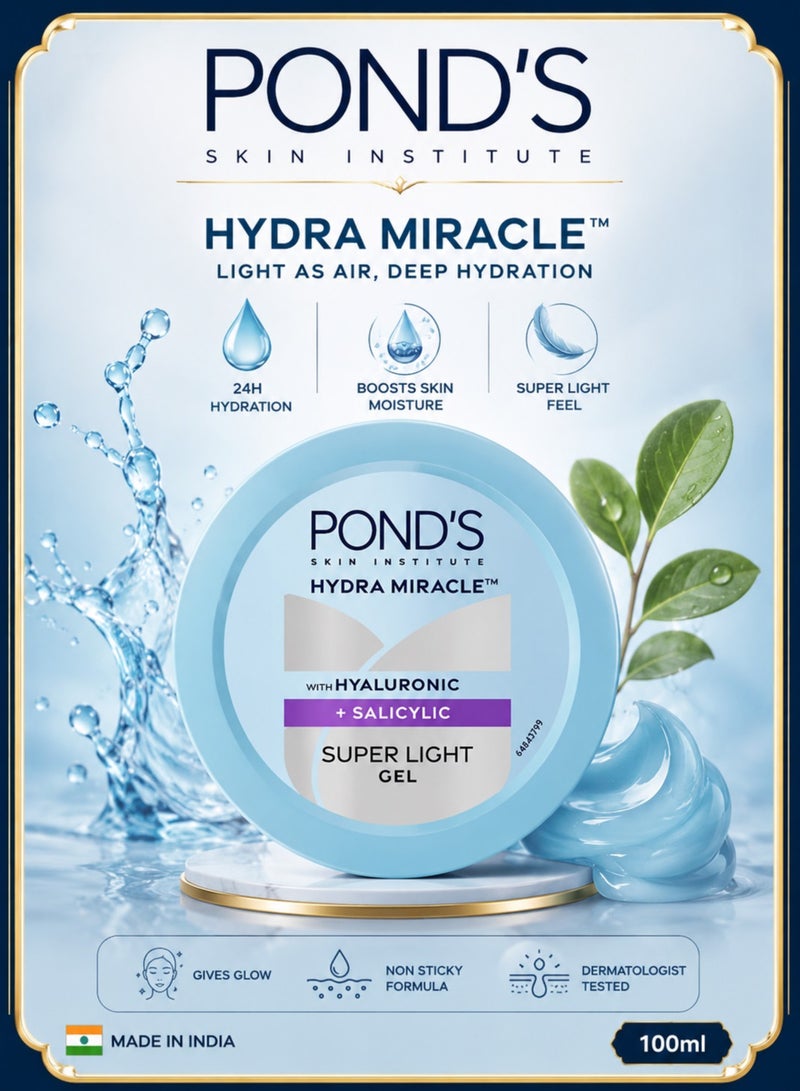 Pond's Hydra Miracle Super Light Gel with Hyaluronic Acid & Salicylic - 100ml - Image 1