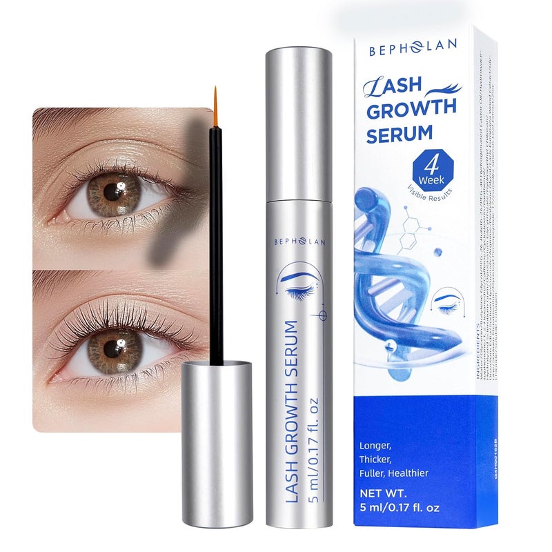 BEPHOLAN Eyelash Growth Serum for Thicker Fuller Longer Bold Eyebrows Premium Serum Grow Lashes with Brow Enhance 5ml - Image 1