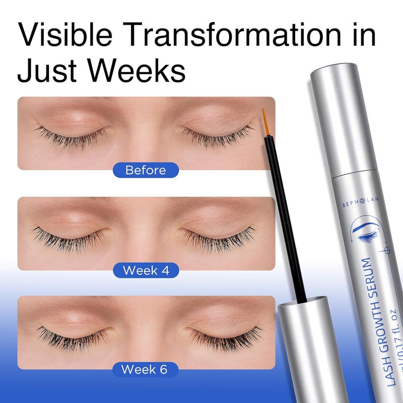 BEPHOLAN Eyelash Growth Serum for Thicker Fuller Longer Bold Eyebrows Premium Serum Grow Lashes with Brow Enhance 5ml - Image 3