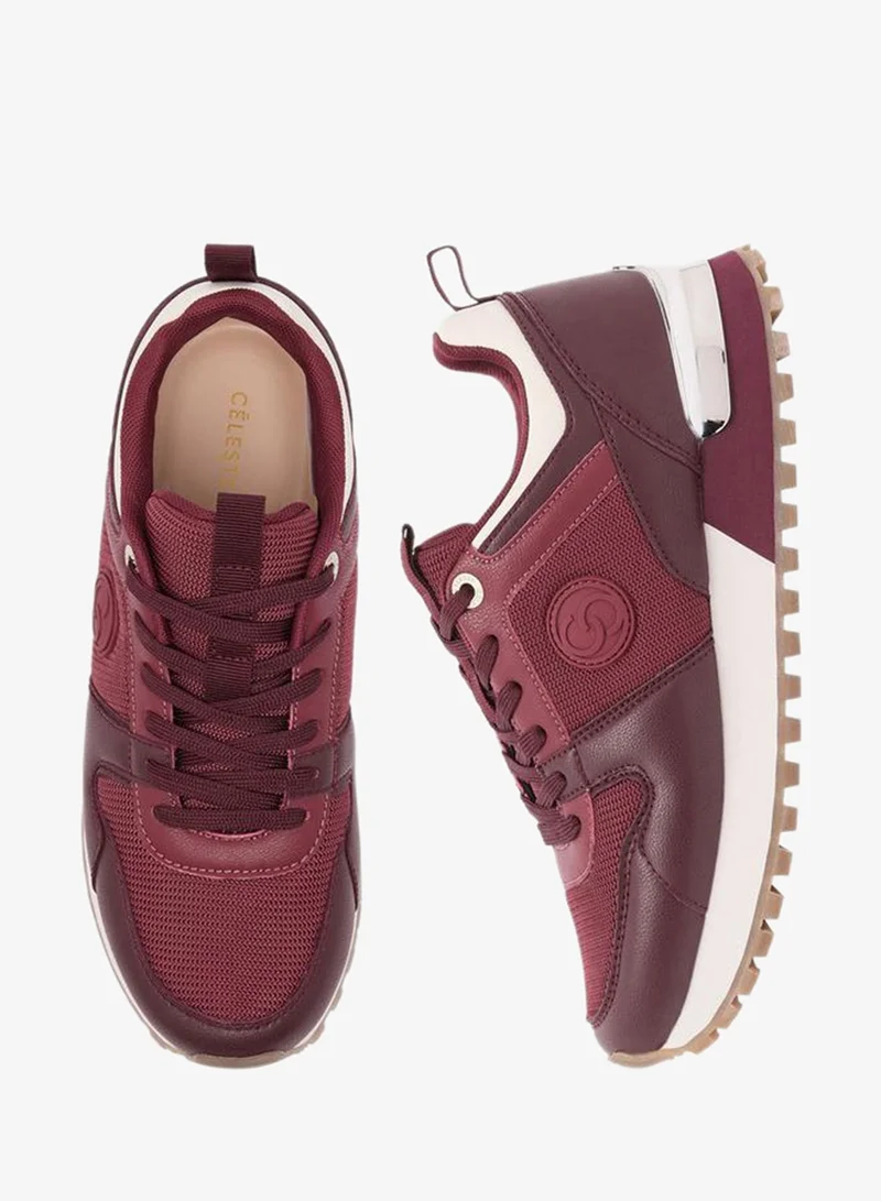 Women Panelled Lace-Up Sneakers