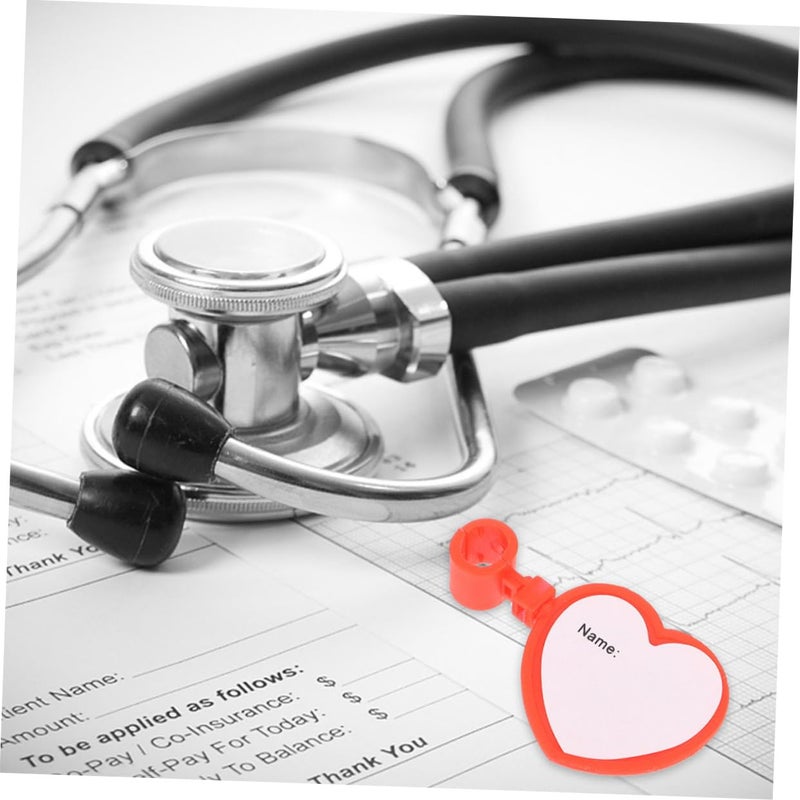 بطاقات تعريف سماعة الطبيب القابلة لإعادة الاستخدام للممرضات - 6 قطع باللون الأحمر - بطاقات تعريف بحجم 7.5 × 4.5 سم - Image 5
