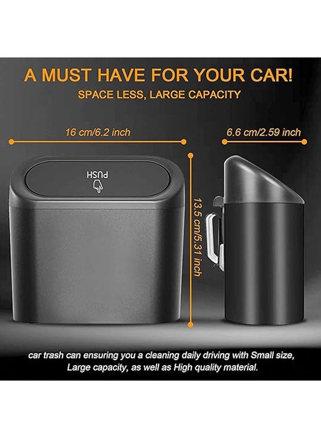 Car Trash Can Bin with Lid and 15PCS Trash Bags Small Car Garbage Can Leak proof Mini Car Accessories Trash Bin Car Dustbin Organizer Container for Car Office Home  - Image 2