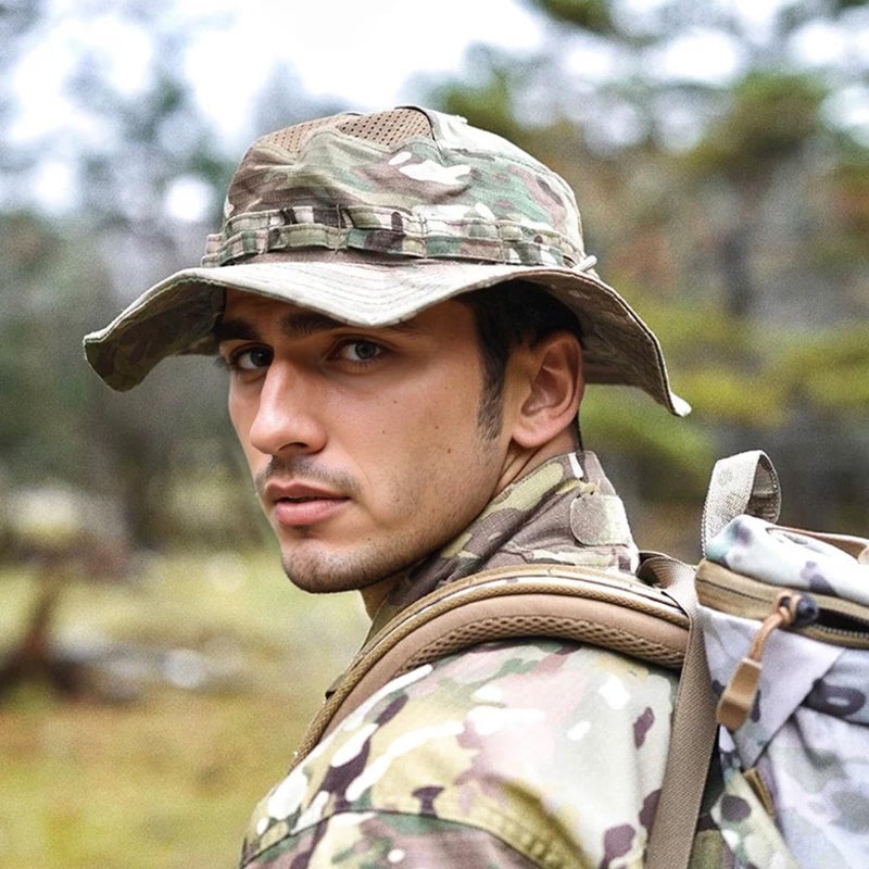 KaneLoo Sun Hat Military Bucket Hats Breathable Boonie Fishing Safari Hat Cap for Men Women Hunting Outdoor Hiking Camping Garden Camo - Image 4