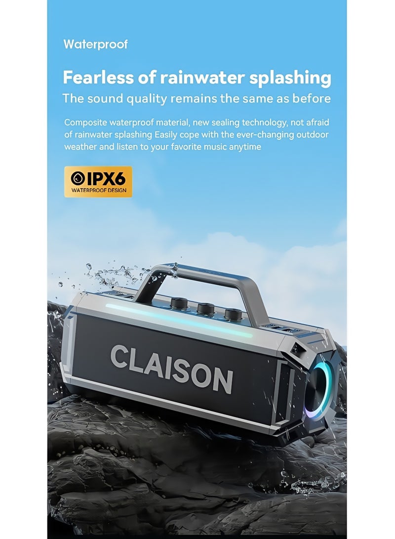 Claison Karaoke Machine for Adults and Kids,Portable Bluetooth Speaker with 2 UHF Wireless Microphones Karaoke Speaker pa System for Home Parties,Wedding - Image 3