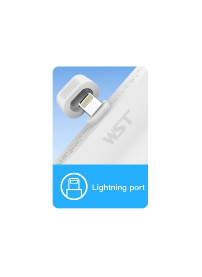 WST - WST Portable Mini Powerbank 5000mAh Quick Charge 20W PD Portable Charger Plug-in-Use Powerbank Compatible for Lightning Port Devices (like iPhone All Devices till 14 Series) - White - Image 1