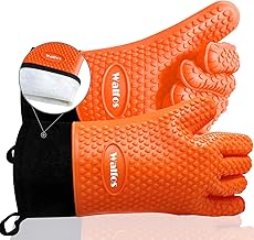 Walfos Walfos Grilling Gloves - Heat Resistant Silicone Oven Mitt, Premium Non-Slip Silicone Internal Protective Cotton Layer, - Image 1