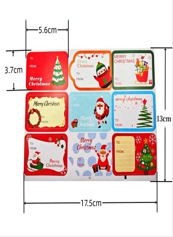 RIKWOG Christmas Gift Tags Sticker, 180Pcs Self Adhesive Christmas Labels Stickers Xmas Name Tag Holiday Stickers for Present Decorations Wrapping Paper DIY Xmas Gift - Image 2