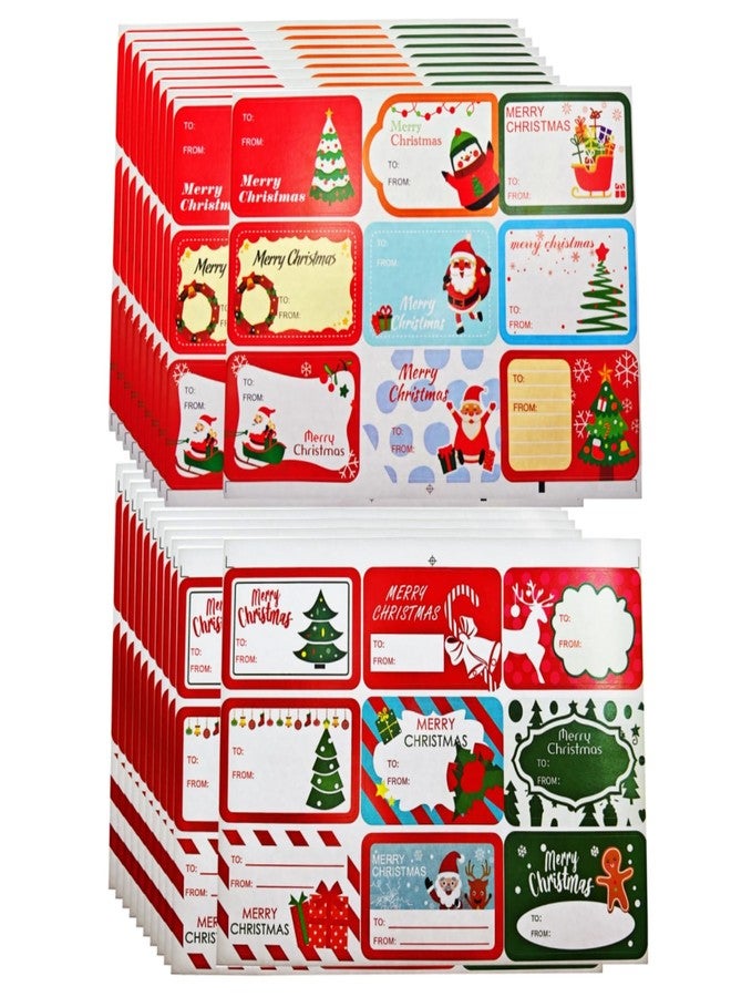 RIKWOG Christmas Gift Tags Sticker, 180Pcs Self Adhesive Christmas Labels Stickers Xmas Name Tag Holiday Stickers for Present Decorations Wrapping Paper DIY Xmas Gift - Image 1