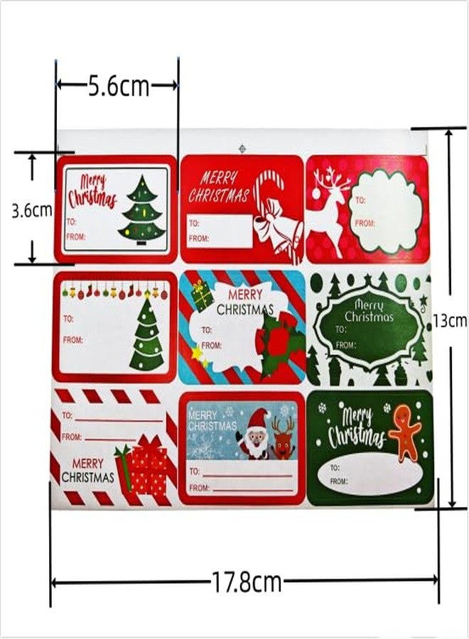 RIKWOG Christmas Gift Tags Sticker, 180Pcs Self Adhesive Christmas Labels Stickers Xmas Name Tag Holiday Stickers for Present Decorations Wrapping Paper DIY Xmas Gift - Image 4