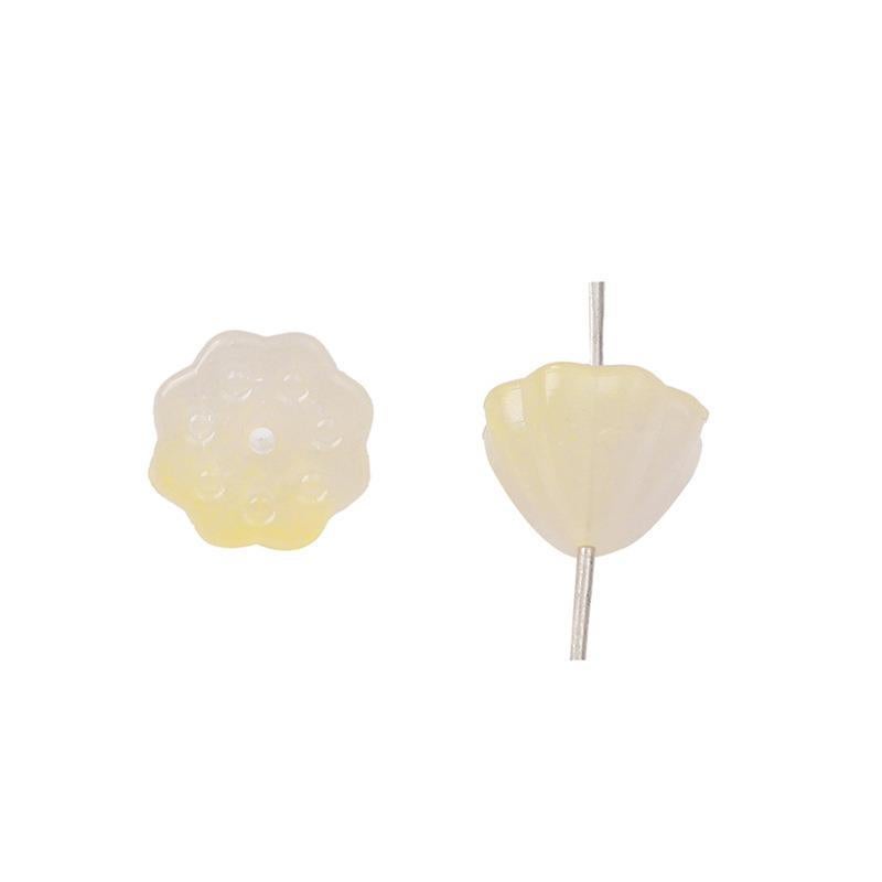 10mm acrylic gradient lotus seed heart straight hole beads DIY handmade necklace loose beads pendant decorative material gradient yellow