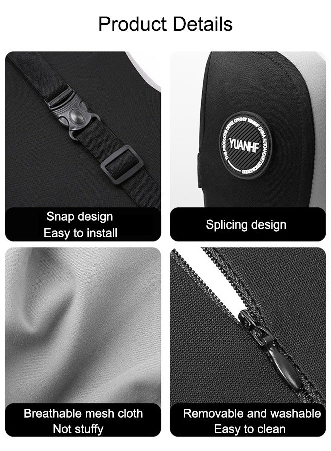 وسادة دعم أسفل الظهر، مسند رأس السيارة، وسادة للرقبة للمكتب، وسادة دعم الظهر مع وسادة من إسفنج الذاكرة، وسادة ظهر لتخفيف آلام الظهر، وسادة تحسين الوضعية - Image 3