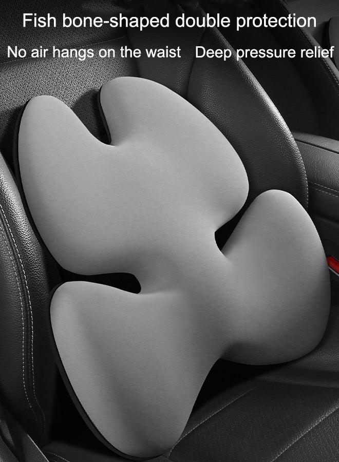 وسادة دعم أسفل الظهر، مسند رأس السيارة، وسادة للرقبة للمكتب، وسادة دعم الظهر مع وسادة من إسفنج الذاكرة، وسادة ظهر لتخفيف آلام الظهر، وسادة تحسين الوضعية - Image 5