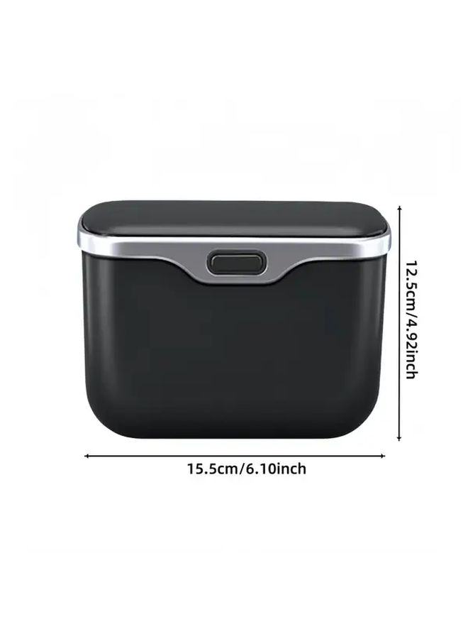 Black Heavy Duty Car Trash Can Leakproof Wet Dry Separation Vehicle Garbage Bin - Image 2