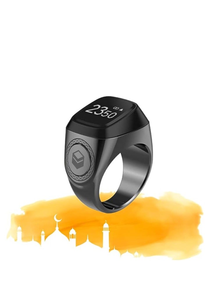 حلقة معدنية ذكية للتسبيح الذكر مقاس 22 ملم باللون الرمادي الفلكي - Image 1