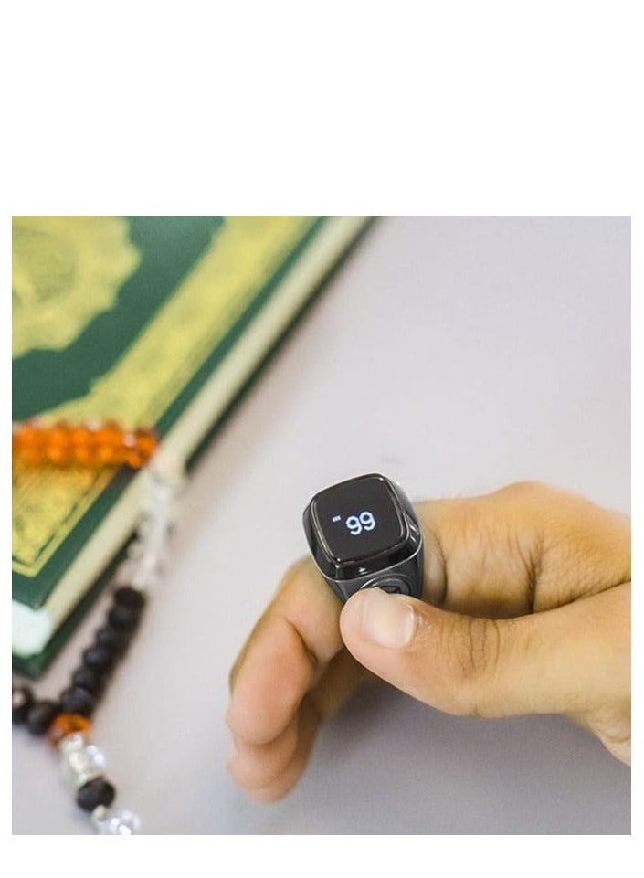 حلقة معدنية ذكية للتسبيح الذكر مقاس 22 ملم باللون الرمادي الفلكي - Image 3