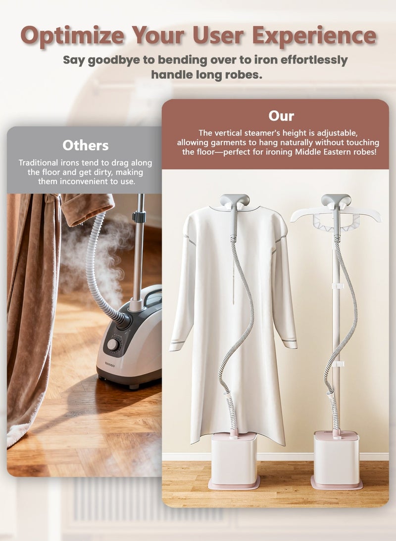 عربست مكواة بخار قوية بقوة 2000 واط، مكواة ملابس منزلية أحادية القطب مع لوح كي، مكواة بخار، خزان مياه كبير سعة 1.8 لتر لا يتطلب إضافة مياه متكررة - Image 4
