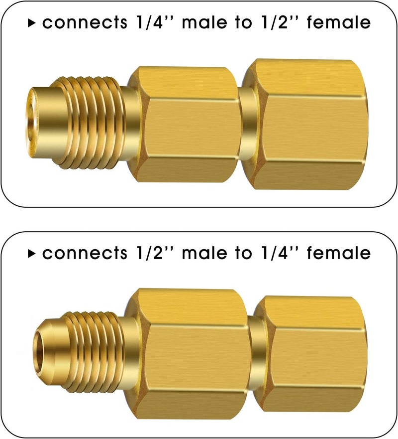 ExcelFu 6 Pieces R134A Brass Refrigerant Tank Adapter Set - Image 5