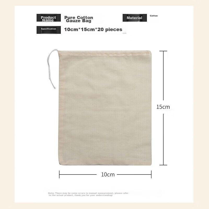 SHUANG YU Cotton Filter Bags, 20 Pieces, Herbal Medicine Bags, Spice And Marinade Pouches, Tea Bags, Drawstring Style, 10*15cm - Image 2
