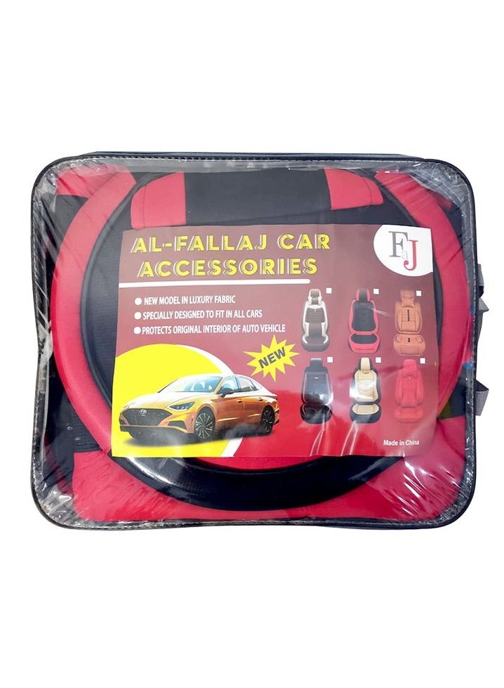 FAJ 13 Pieces Car Seat Cover Cushion Set with Steering Wheel Cover and Comprehensive Interior Protection - Image 4