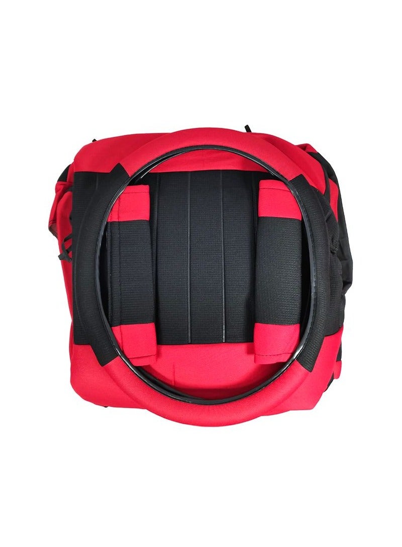 FAJ 13 Pieces Car Seat Cover Cushion Set with Steering Wheel Cover and Comprehensive Interior Protection - Image 1