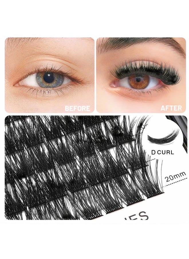 Vayator Mixed Size Kit with Applicator and Lash Bond & Seal 8-14mm/10-16mm/14-20mm Mix D Curl/DD Curl Makeup Cluster Grafting Eyelashes Individual Extension (C#8-10-12-14mm Mixed)  - Image 2